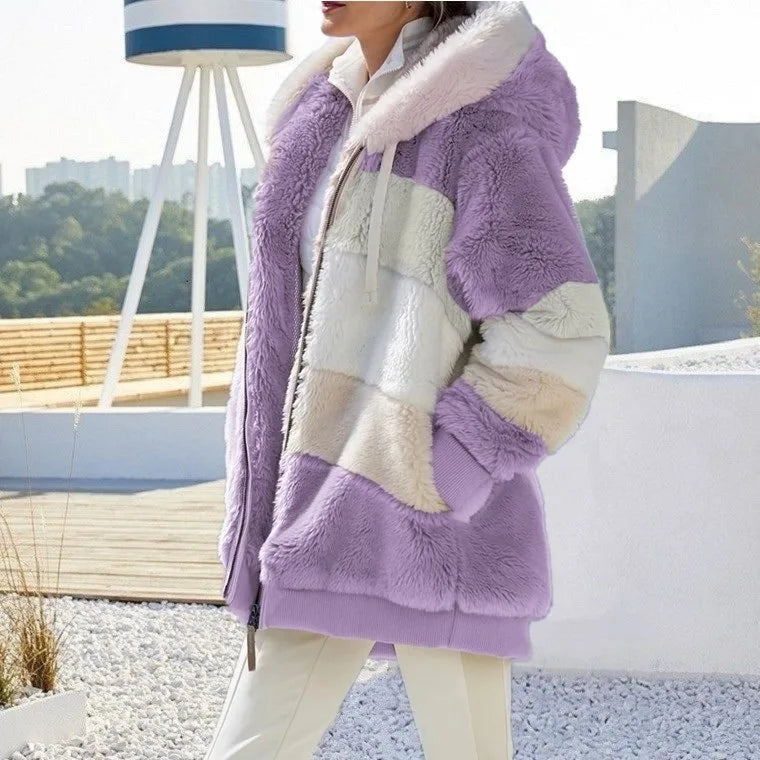 Plush Cotton-Polyester Streetwear Coat